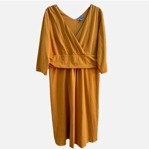 Jessica London Classic Cotton Rich Orange Designer Stretch Dress Size 22W